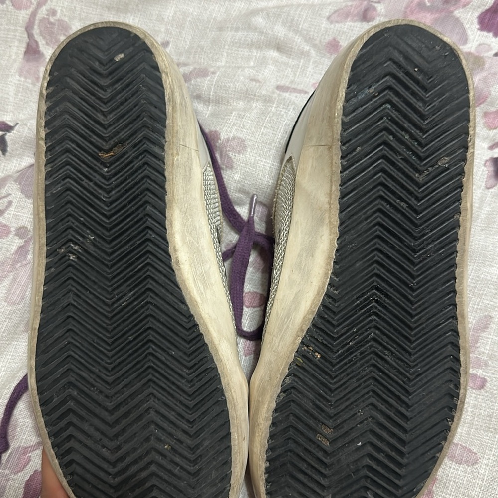 Golden Goose Silver Purple SuperStar Leather Glitter Sneaker 37 Limited Edition - Picture 9 of 11